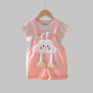 dungaree set (pink)