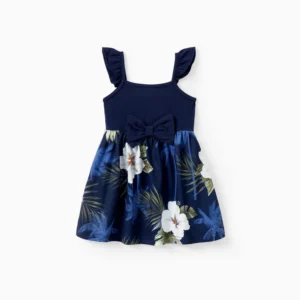 patpat baby dress deep blue flora