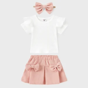 patpat baby dress pink ribbed set