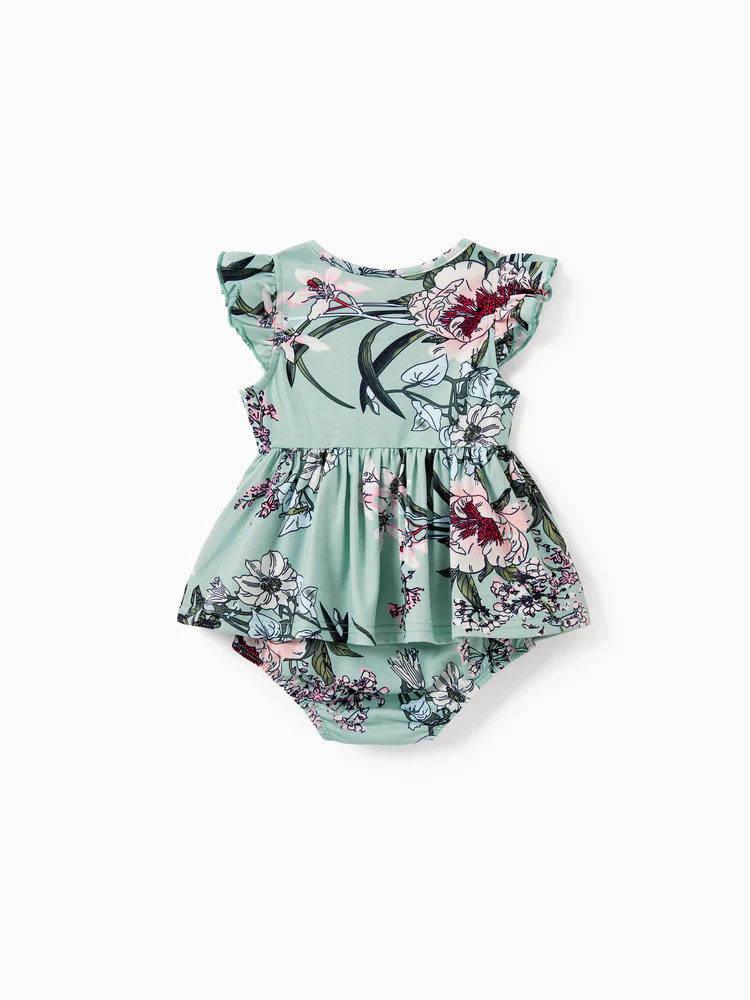 patpat baby romper light green flora patpat baby romper light green flora