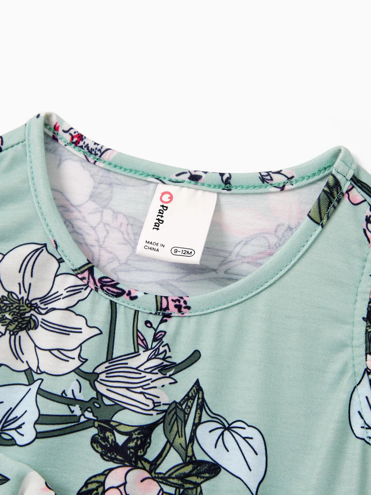 patpat baby romper light green flora patpat baby romper light green flora