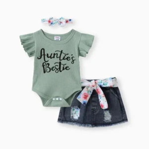 patpat baby romper light bean green set