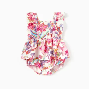Home patpat baby romper beige flora