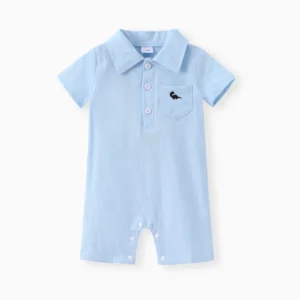 Home patpat baby romper blue polo