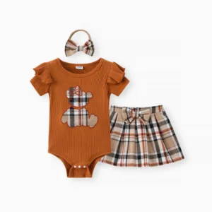 patpat baby romper brown bear set