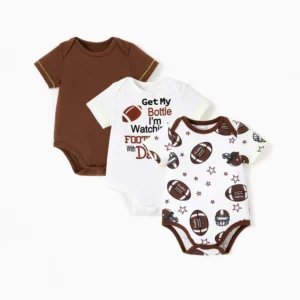 patpat baby romper brown rugby set