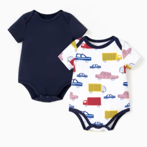 patpat baby romper deep blue car set