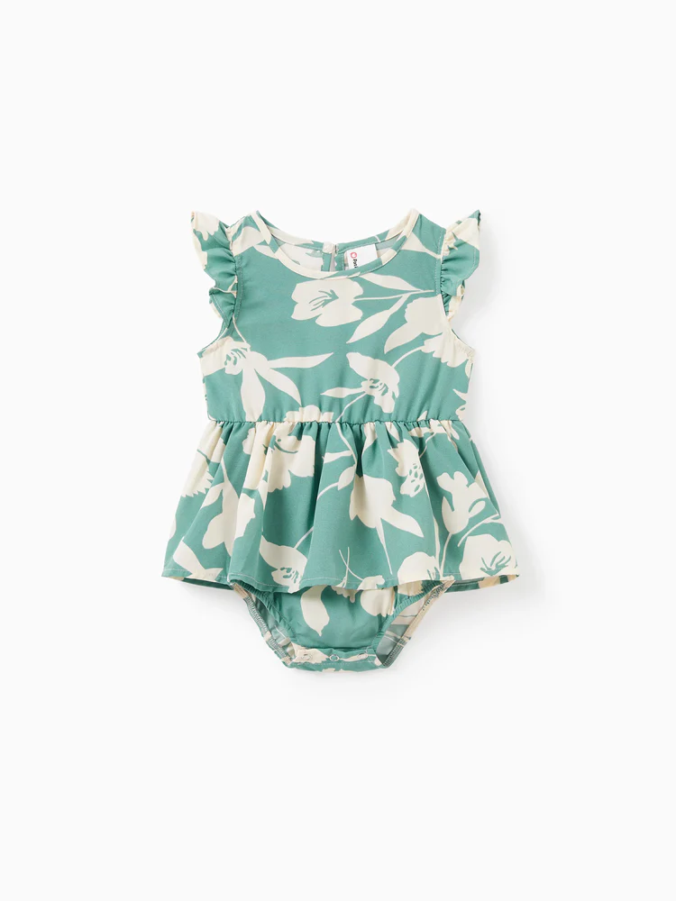 patpat baby romper leaf green