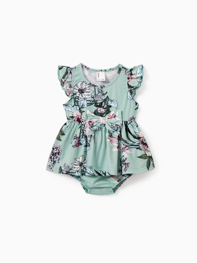 patpat baby romper light green flora patpat baby romper light green flora