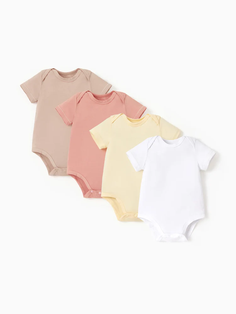 patpat baby romper pale yellow solid set patpat baby romper pale yellow solid set
