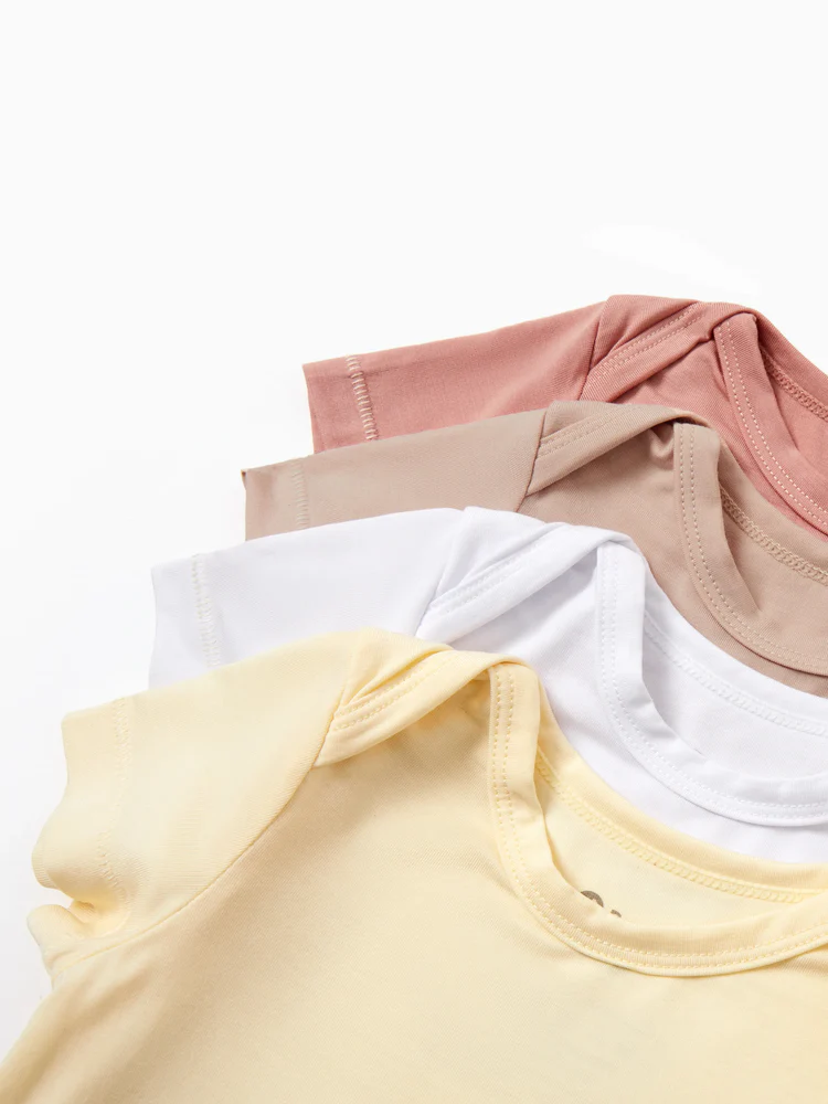 patpat baby romper pale yellow solid set patpat baby romper pale yellow solid set
