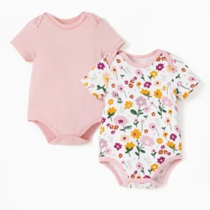 patpat baby romper pink flora set