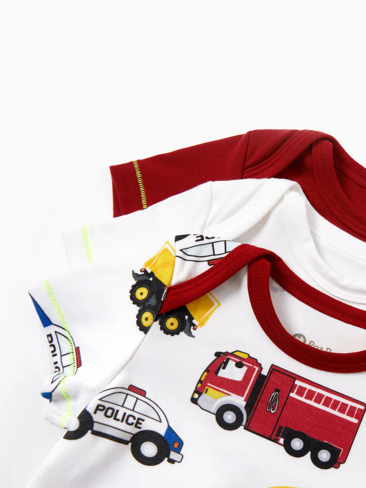 patpat baby romper red truck set patpat baby romper red truck set