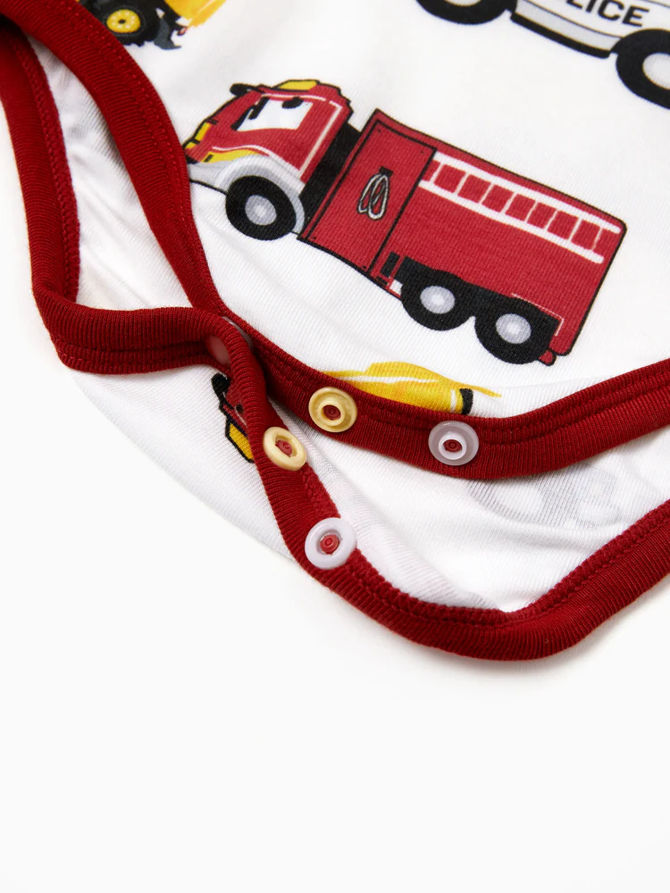 patpat baby romper red truck set patpat baby romper red truck set