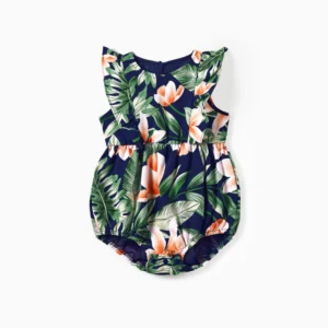 patpat baby romper royal blue flora