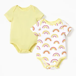 patpat baby romper yellow rainbow set