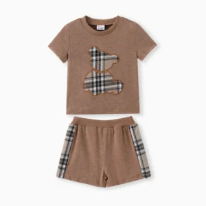 patpat baby short brown bear set