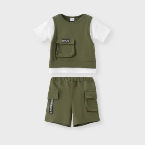 Home patpat toddler short cargo army green set