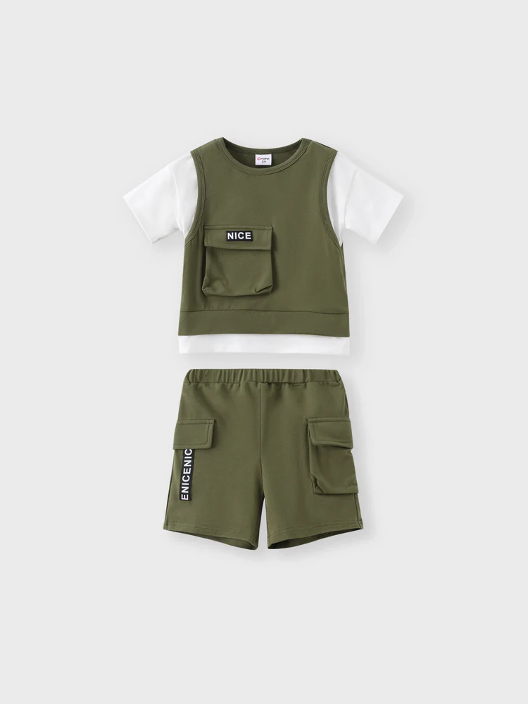 patpat toddler short cargo army green set patpat toddler short cargo army green set