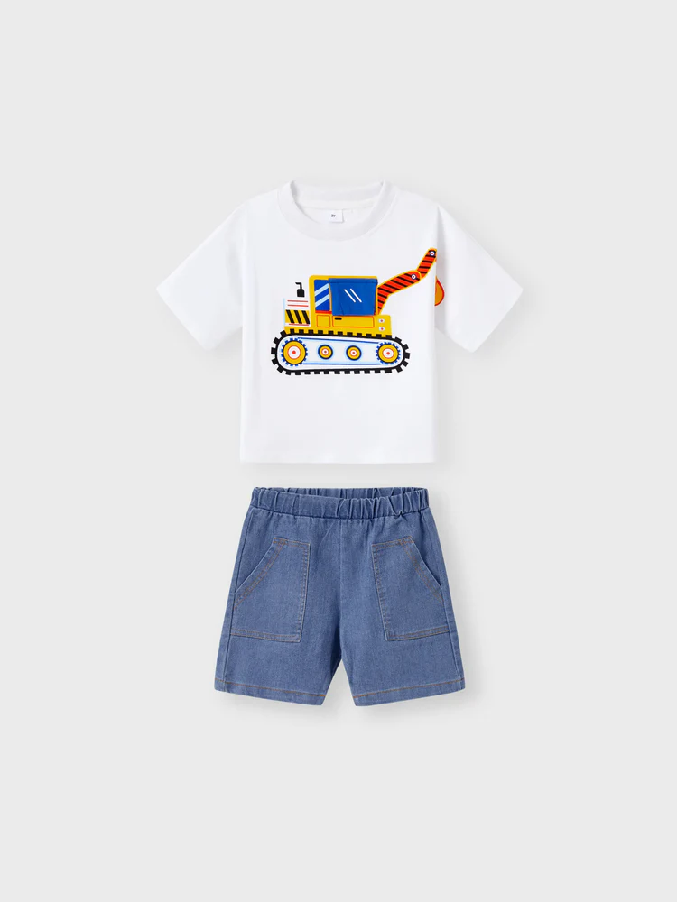 patpat toddler short white crane set patpat toddler short white crane set