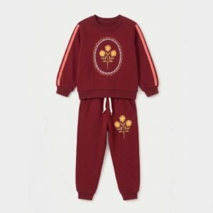 floral maroon coord set